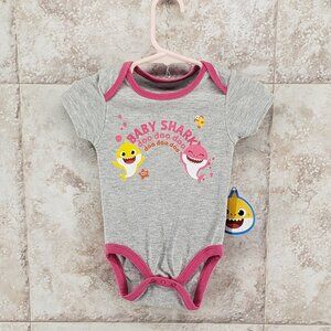Baby Shark Bodysuit Creeper Happy Threads PinkFong One Piece Infants Sz 6-9 M
